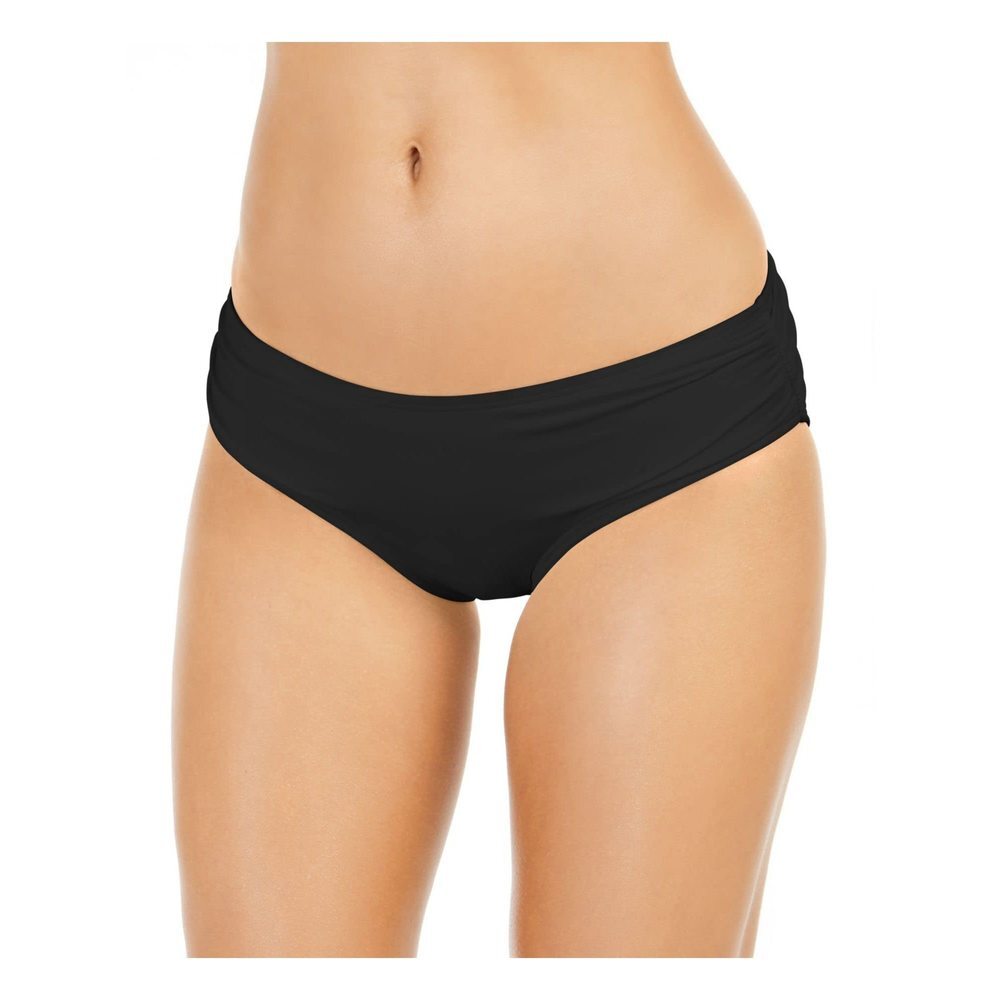 Michael Kors Swimwear Women's Solid Shirred Bikini Bottom Black S